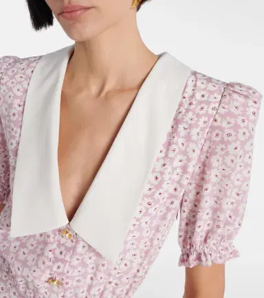 Alessandra Rich Flower silk midi dress | Thumbnail 5