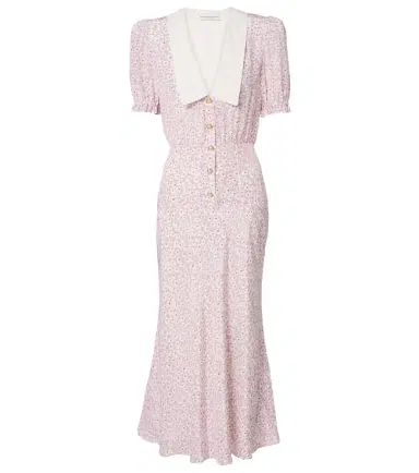 Alessandra Rich Flower silk midi dress | Thumbnail 1