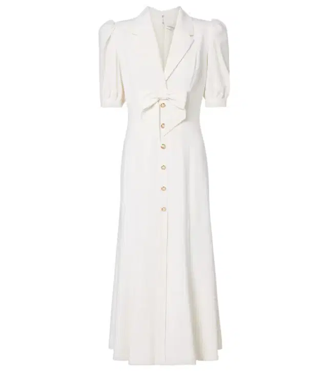 Alessandra Rich Wool-blend crêpe midi dress