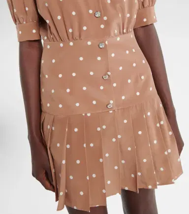 Alessandra Rich Pleated polka-dot silk minidress | Thumbnail 2