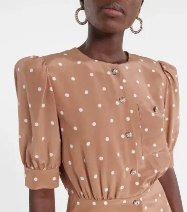 Alessandra Rich Pleated polka-dot silk minidress | Thumbnail 3