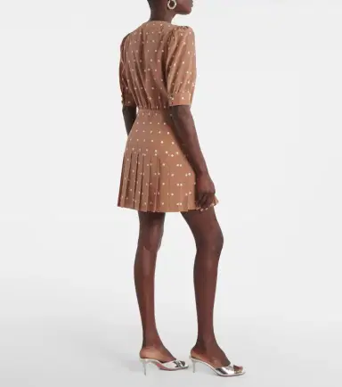 Alessandra Rich Pleated polka-dot silk minidress | Thumbnail 5