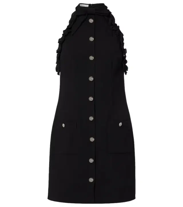 Alessandra Rich Bow-detail wool-blend crêpe minidress