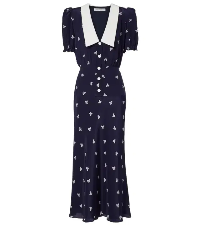 Alessandra Rich Printed silk midi dress