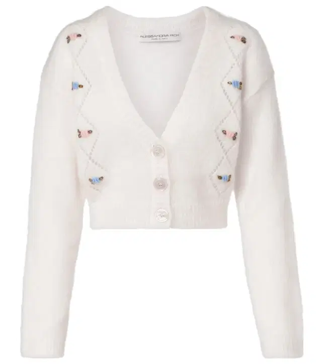 Alessandra Rich Embroidered mohair-blend cardigan