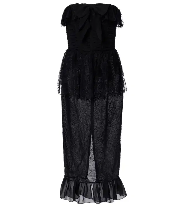 Alessandra Rich Lace and silk georgette bustier dress