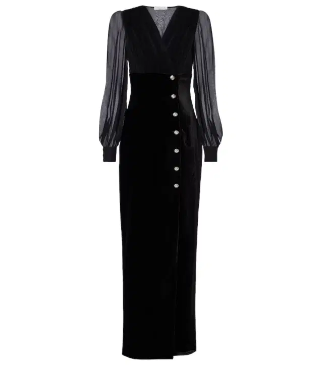 Alessandra Rich Velvet and georgette gown