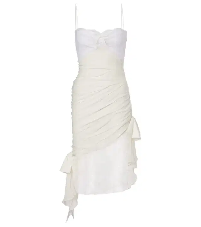 Alessandra Rich Lace-trimmed silk georgette midi dress