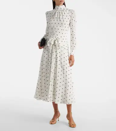 Alessandra Rich Polka-dot silk midi dress | Thumbnail 3