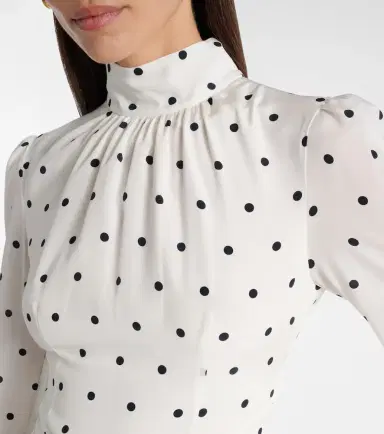 Alessandra Rich Polka-dot silk midi dress | Thumbnail 5