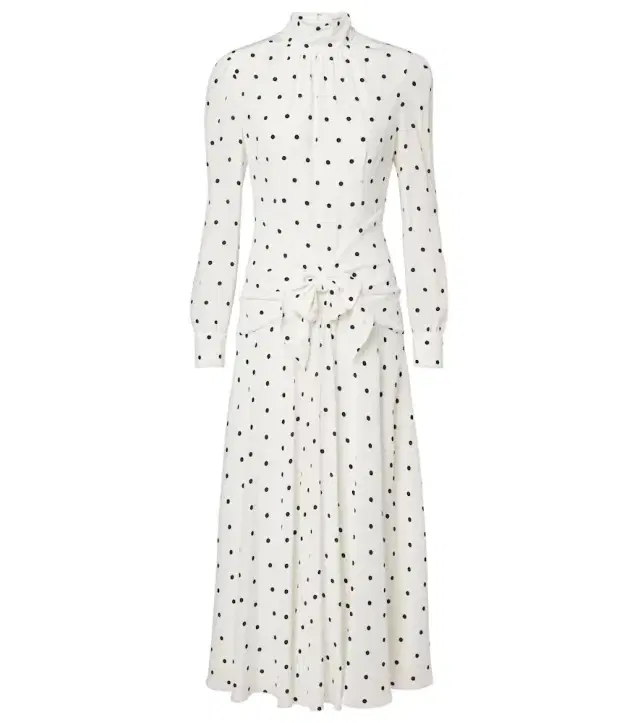 Alessandra Rich Polka-dot silk midi dress