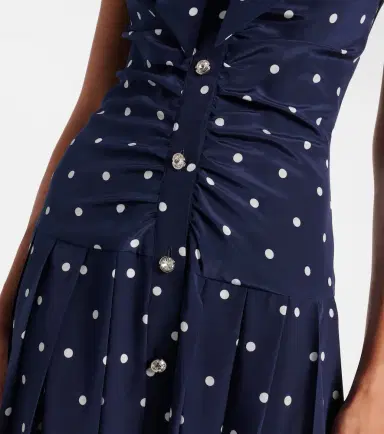 Alessandra Rich Polka-dot ruffled silk midi dress | Thumbnail 3