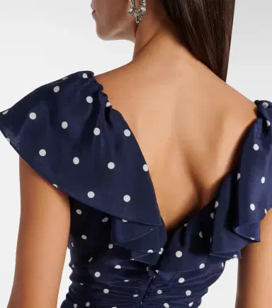 Alessandra Rich Polka-dot ruffled silk midi dress | Thumbnail 5