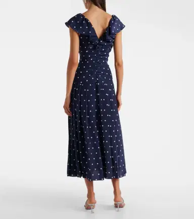 Alessandra Rich Polka-dot ruffled silk midi dress | Thumbnail 7