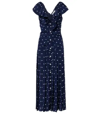 Alessandra Rich Polka-dot ruffled silk midi dress | Thumbnail 1