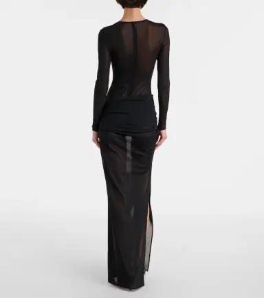 Alex Perry Ruched sheer mesh gown | Thumbnail 4