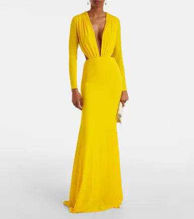 Alex Perry Ruched open-back crêpe jersey gown | Thumbnail 3