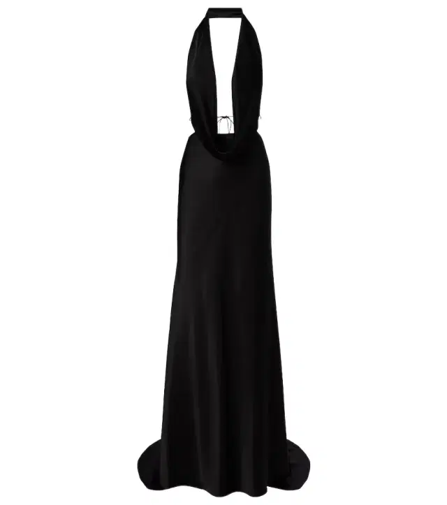 Halterneck open-back satin crêpe gown