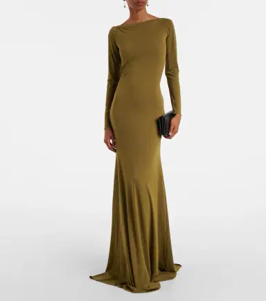 Alex Perry Draped open-back crêpe jersey gown | Thumbnail 3