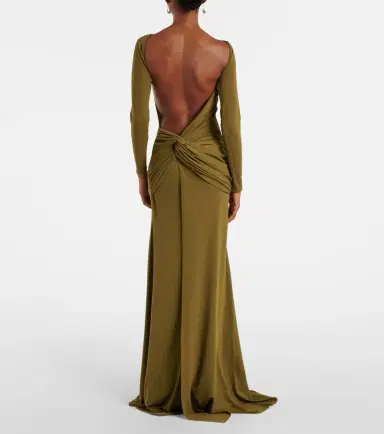 Alex Perry Draped open-back crêpe jersey gown | Thumbnail 6