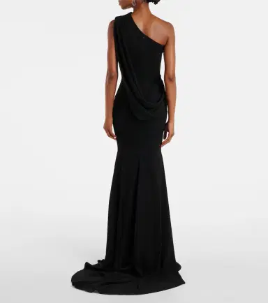 Alex Perry Draped one-shoulder crêpe gown | Thumbnail 2