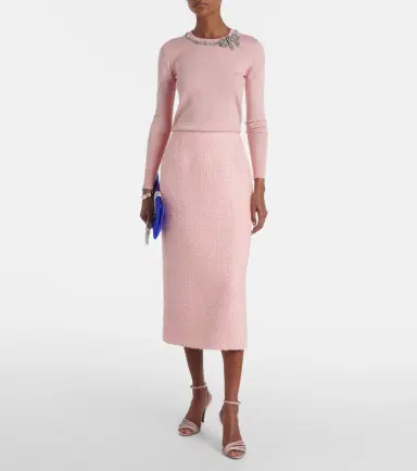 Carolina Herrera Embellished silk and cotton sweater | Thumbnail 2