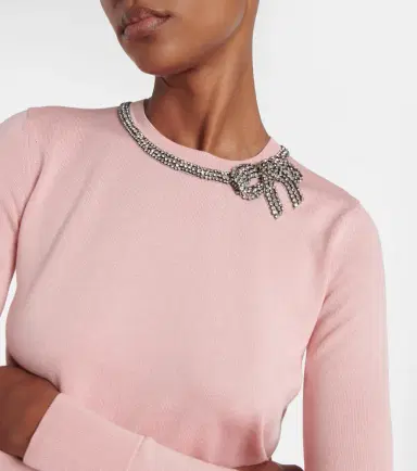 Carolina Herrera Embellished silk and cotton sweater | Thumbnail 4