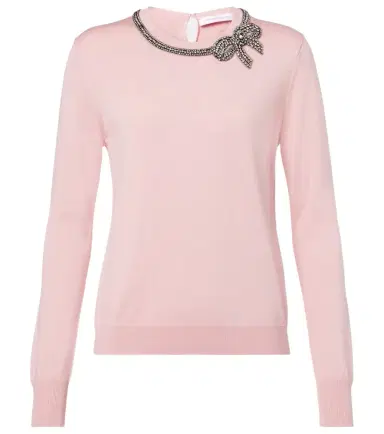 Carolina Herrera Embellished silk and cotton sweater | Thumbnail 1