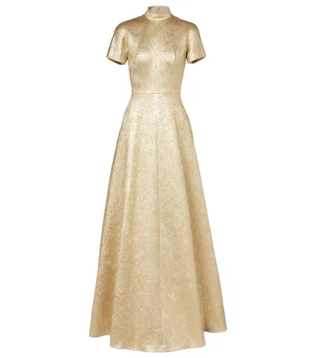 Malinda metallic cloque gown
