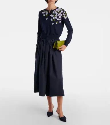 Carolina Herrera Embroidered silk and cotton cardigan | Thumbnail 2