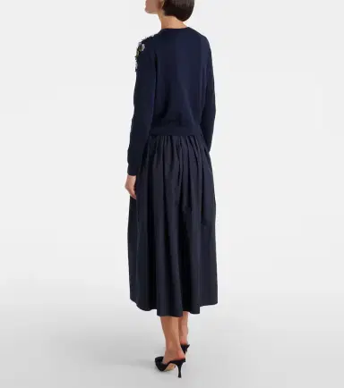 Carolina Herrera Embroidered silk and cotton cardigan | Thumbnail 3