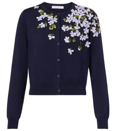 Carolina Herrera Embroidered silk and cotton cardigan | Thumbnail 1