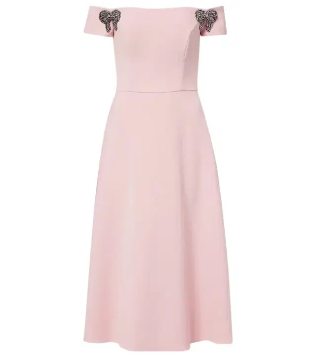 Embellished off-shoulder midi dress