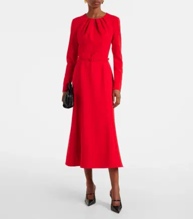 Carolina Herrera Belted crêpe midi dress | Thumbnail 2