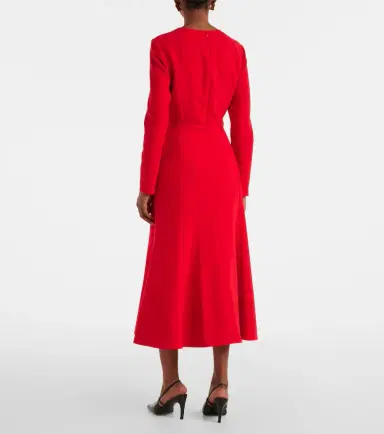 Carolina Herrera Belted crêpe midi dress | Thumbnail 3