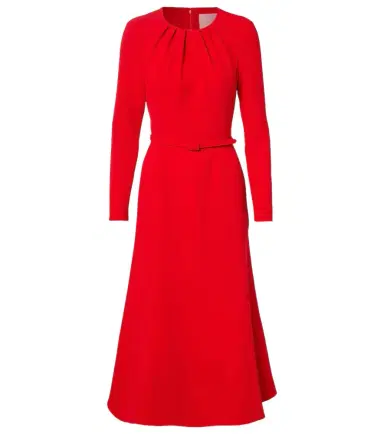 Carolina Herrera Belted crêpe midi dress | Thumbnail 1