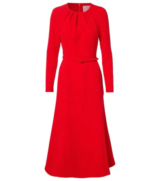 Carolina Herrera Belted crêpe midi dress