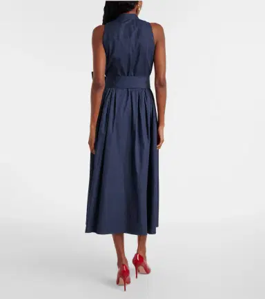Carolina Herrera Gathered cotton-blend midi dress | Thumbnail 3 Carolina Herrera Gathered cotton-blend midi dress | Thumbnail 3