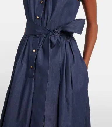 Carolina Herrera Gathered cotton-blend midi dress | Thumbnail 4 Carolina Herrera Gathered cotton-blend midi dress | Thumbnail 4