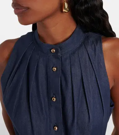 Carolina Herrera Gathered cotton-blend midi dress | Thumbnail 5 Carolina Herrera Gathered cotton-blend midi dress | Thumbnail 5