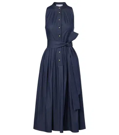 Carolina Herrera Gathered cotton-blend midi dress | Thumbnail 1 Carolina Herrera Gathered cotton-blend midi dress | Thumbnail 1