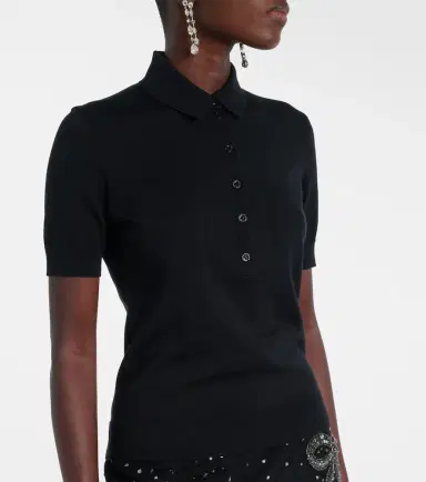 Carolina Herrera Silk and cotton-blend polo shirt | Thumbnail 3
