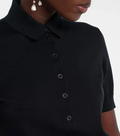 Carolina Herrera Silk and cotton-blend polo shirt | Thumbnail 4