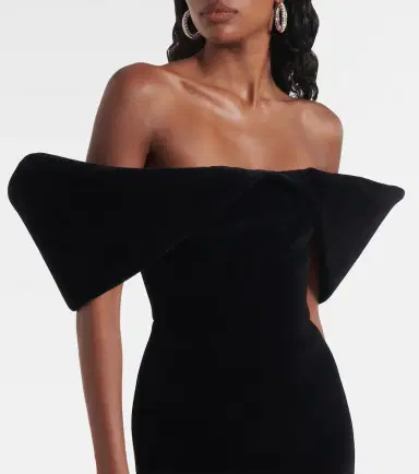 David Koma Off-shoulder velvet minidress | Thumbnail 2