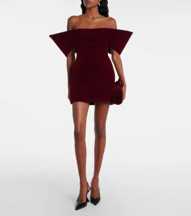 David Koma Off-shoulder velvet minidress | Thumbnail 2