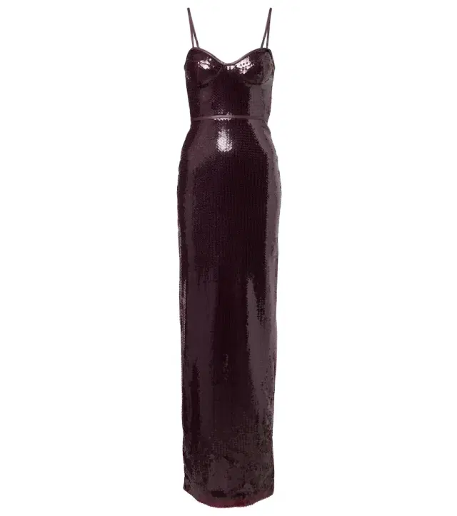 David Koma Embellished gathered gown