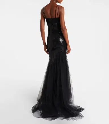 David Koma Sequined tulle and satin gown | Thumbnail 5 David Koma Sequined tulle and satin gown | Thumbnail 5