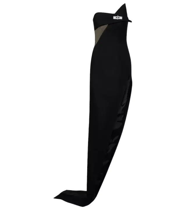 David Koma Cutout asymmetric wool-blend gown
