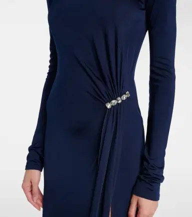 David Koma Crystal-embellished gathered midi dress | Thumbnail 4 David Koma Crystal-embellished gathered midi dress | Thumbnail 4