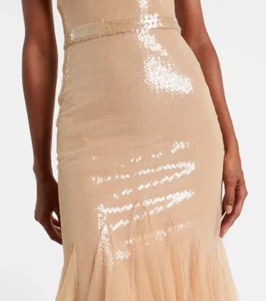 David Koma Sequined tulle gown | Thumbnail 4